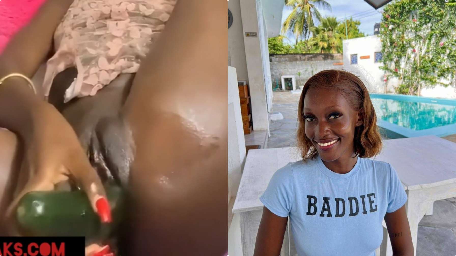 Kenyan tiktoker Maria cucumber masturbation video part 2