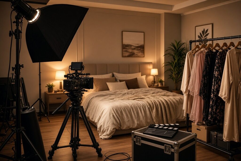 Licensed adult studio set used to confirm professionally produced solo masturbation scene credits